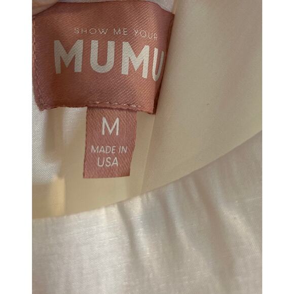 Show Me Your Mumu Rebecca Midi Dress in White Taffeta M - Picture 4 of 6